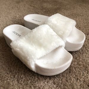 Fluffy Platform Sandals